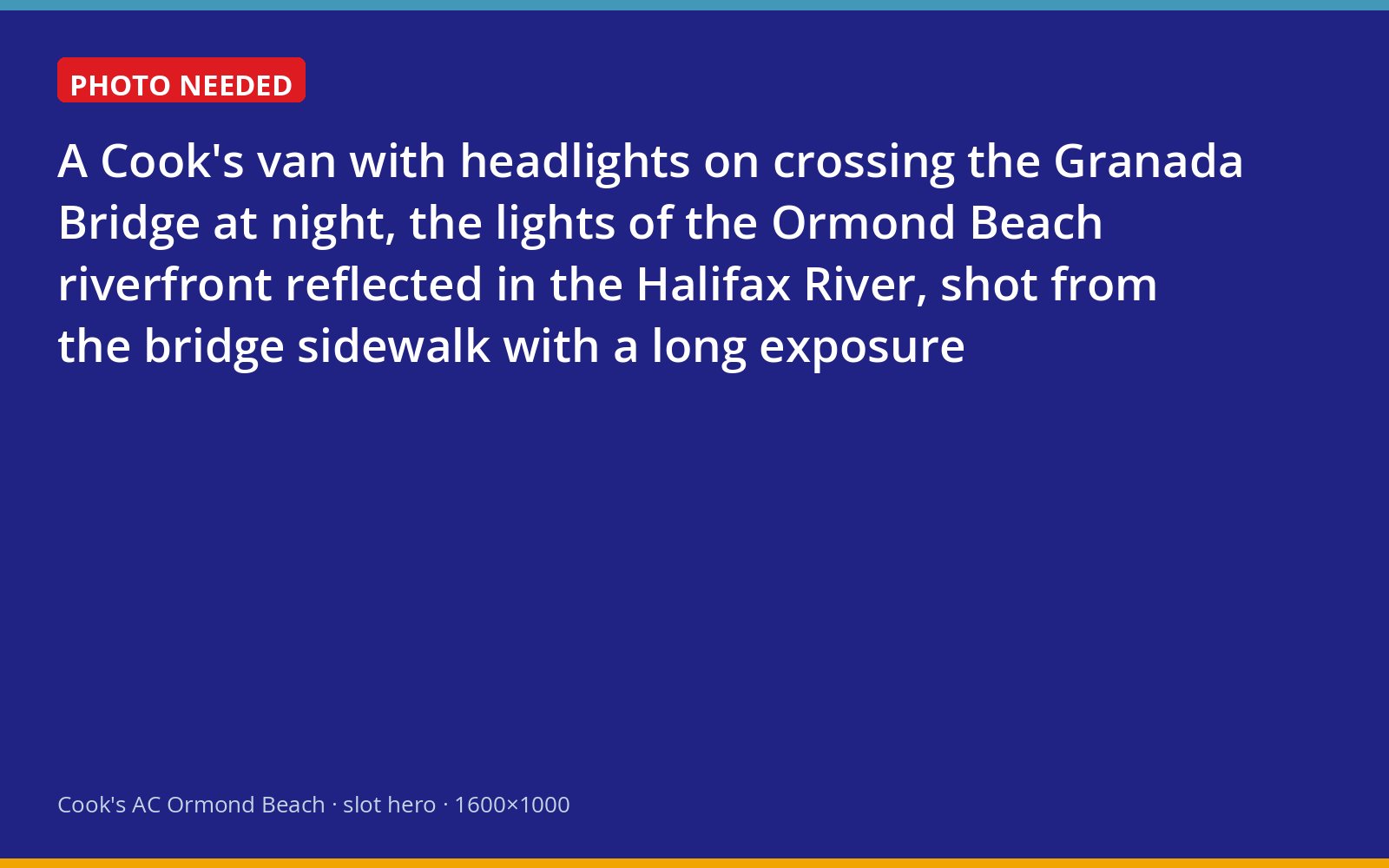 Cook's service van crossing the Granada Bridge over the Halifax River at night