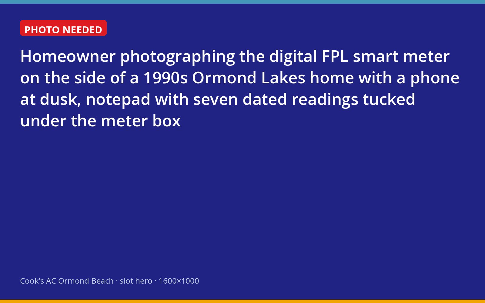 Homeowner recording a daily FPL meter reading at an Ormond Lakes home
