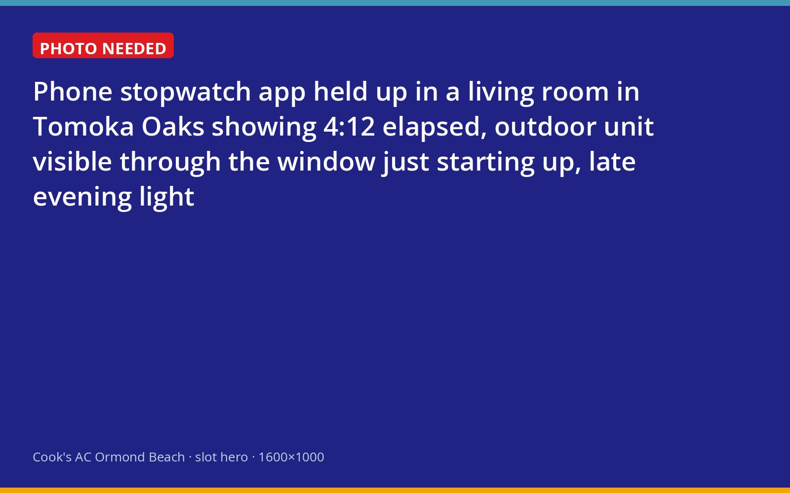 Homeowner timing air conditioner cycles with a phone stopwatch in a Tomoka Oaks living room
