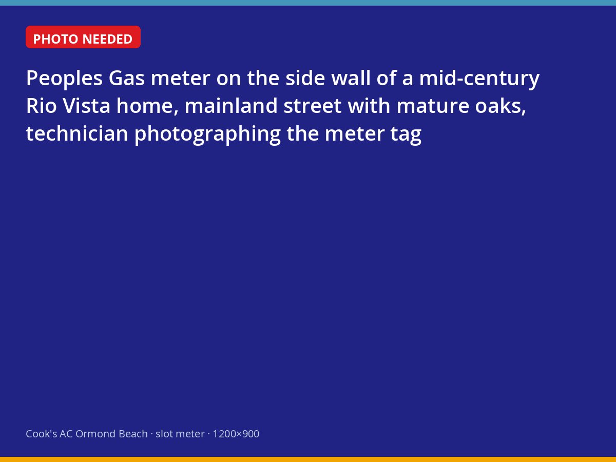 Gas meter on an Ormond Beach home, the first thing we check before quoting a furnace