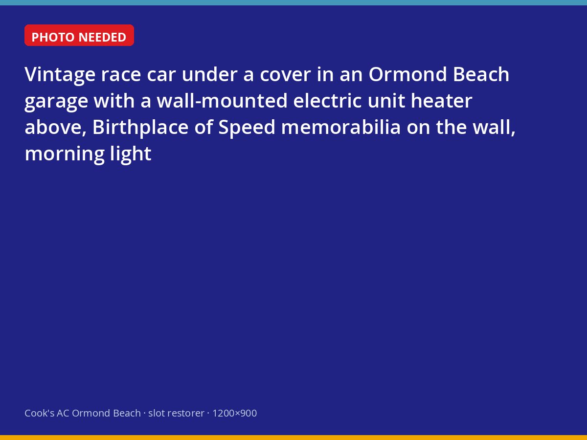 Collector car garage in Ormond Beach heated by a wall-mounted unit heater