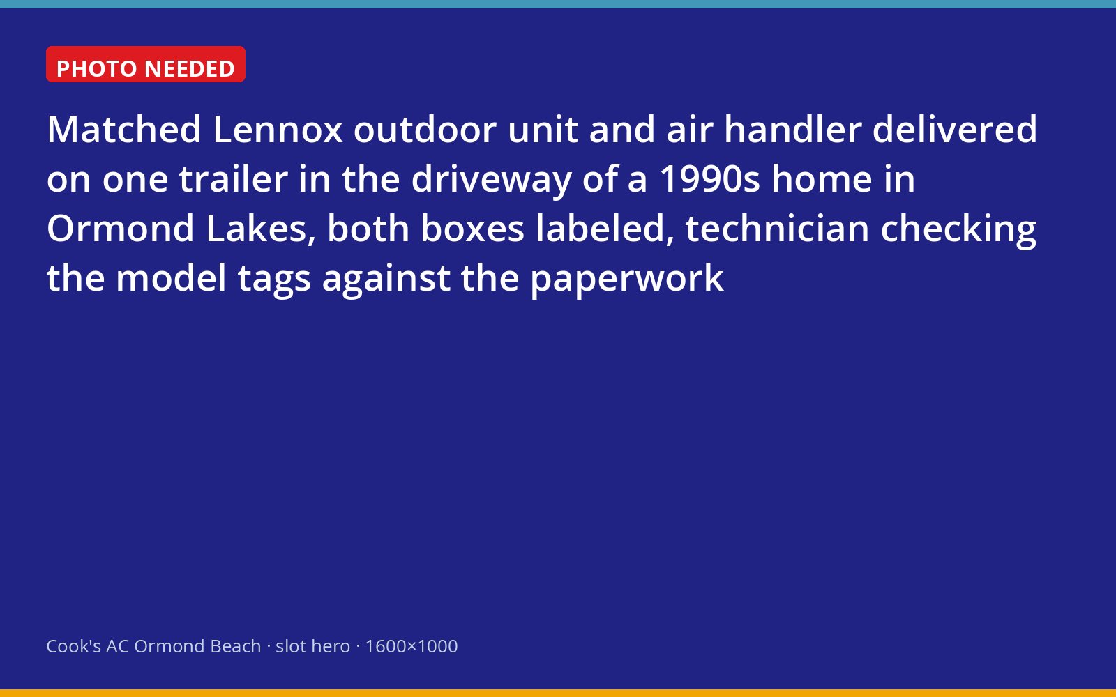 Matched Lennox indoor and outdoor units arriving together at an Ormond Lakes home