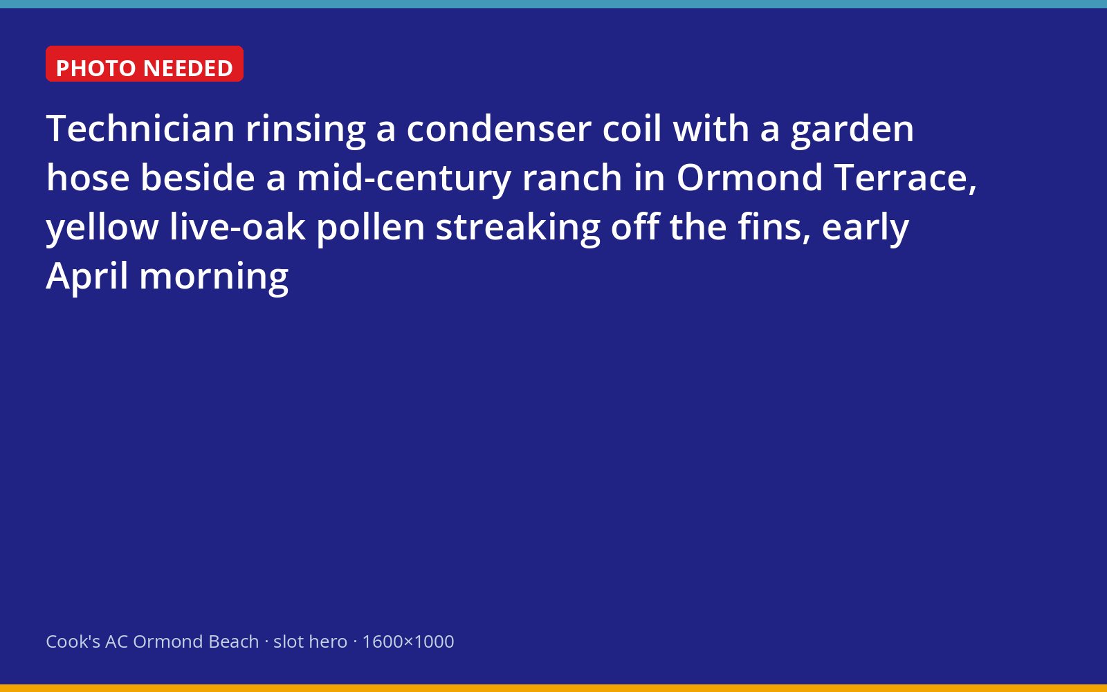 Cook's technician washing pollen off an outdoor air conditioner coil at an Ormond Terrace home
