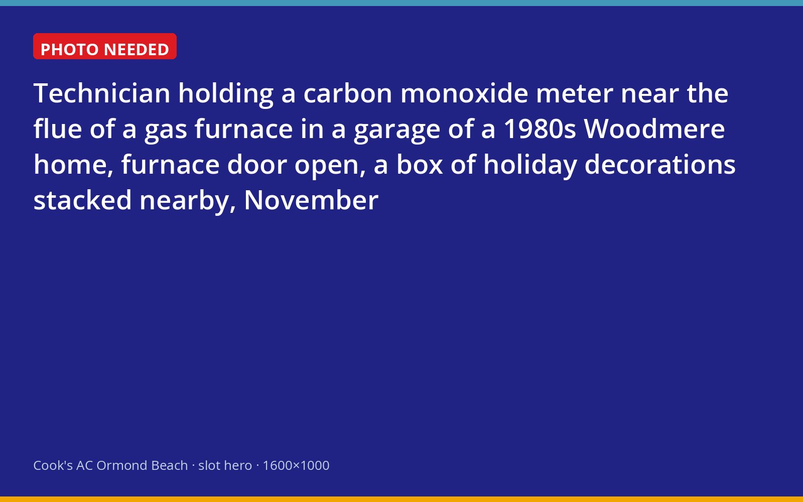 Technician checking carbon monoxide readings at a gas furnace in a Woodmere garage