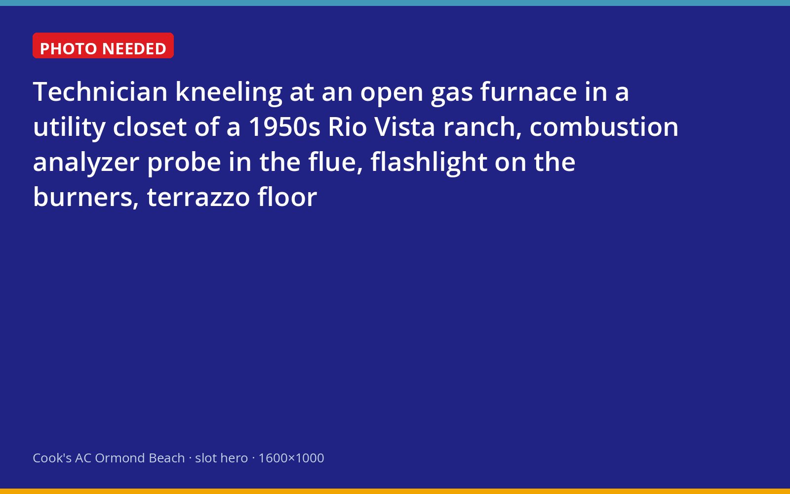 Cook's technician testing a gas furnace in the utility closet of a Rio Vista home