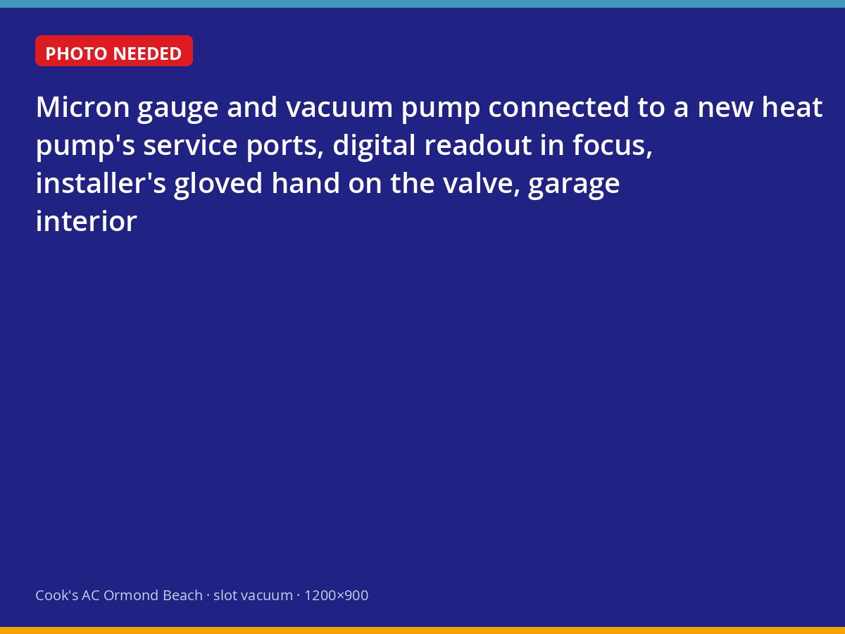 Vacuum pump and micron gauge drawing down a newly installed heat pump